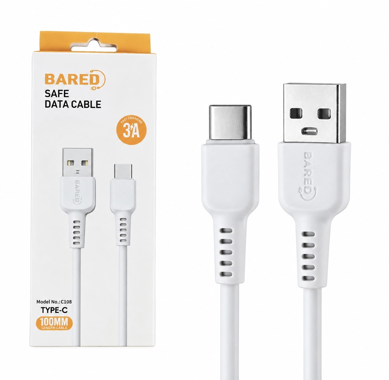 کابل دیتا و شارژ Type-C BARED مدل C108