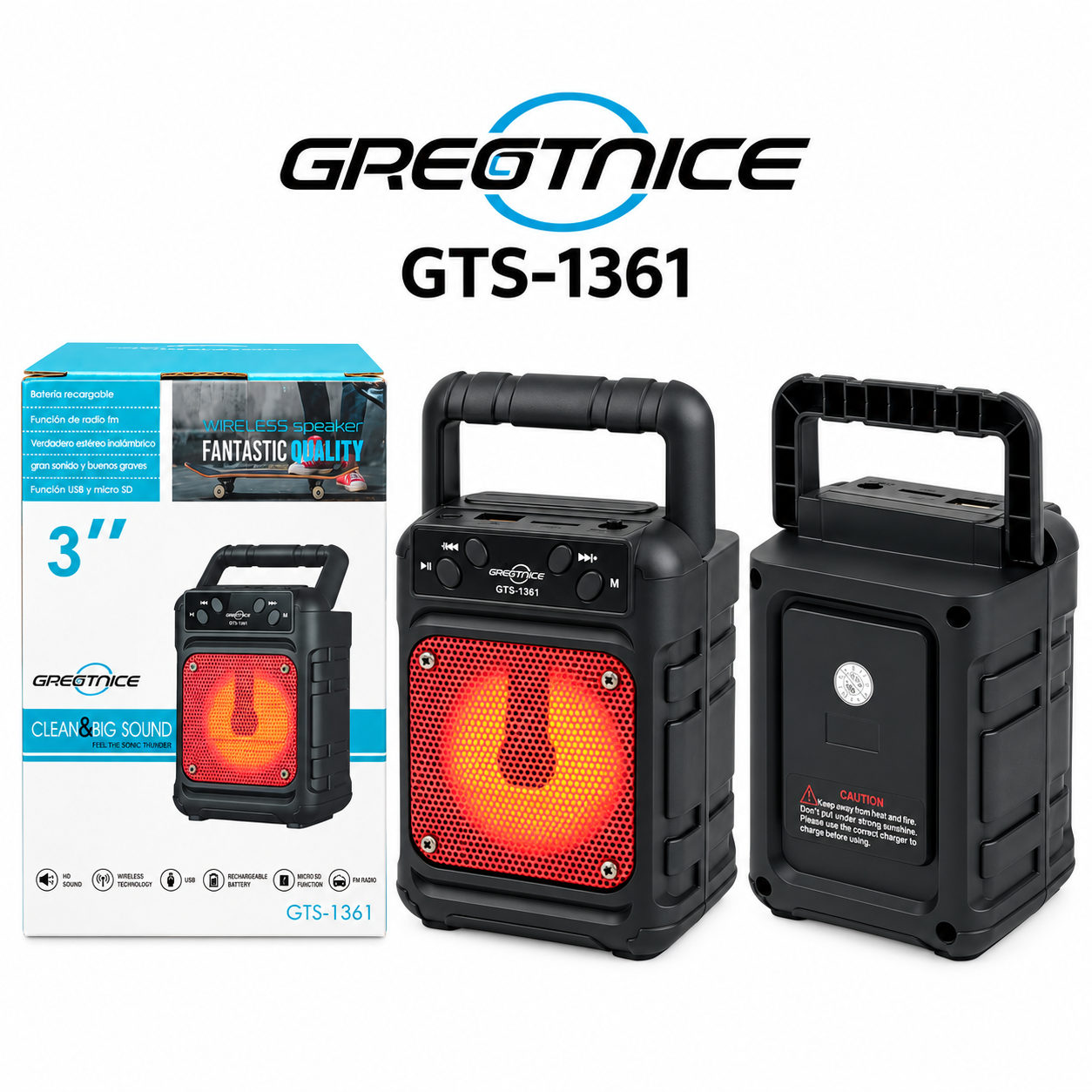 اسپیکر بلوتوثی گریت نایس (GREATNICE) مدل GTS-1361